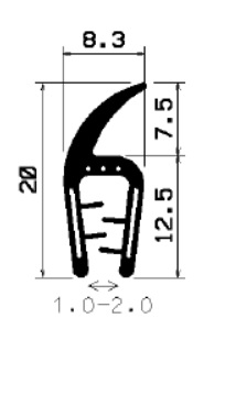 SD-0082 - with coextruded metal insert - Edge protection profiles SD-0082 - with coextruded metal insert - Edge protection profiles