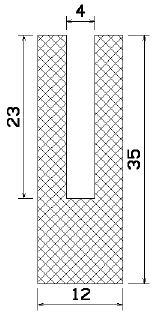MZS 25015 - sponge profiles - U shape profiles MZS 25015 - sponge profiles - U shape profiles