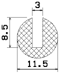 MZS - 25033 1B= 50 m - sponge profiles - U shape profiles MZS - 25033 1B= 50 m - sponge profiles - U shape profiles