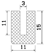 MZS - 25086 1B= 50 m - sponge profiles - U shape profiles MZS - 25086 1B= 50 m - sponge profiles - U shape profiles