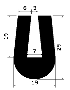 - TU1- 0112 1B= 25 m - rubber profiles - under 100 m - U shape profiles - TU1- 0112 1B= 25 m - rubber profiles - under 100 m - U shape profiles