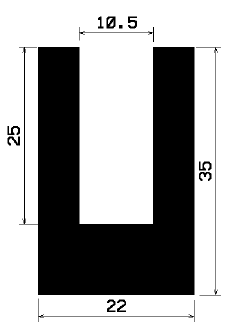 - TU1- 0233 1B= 25 m - rubber profiles - under 100 m - U shape profiles - TU1- 0233 1B= 25 m - rubber profiles - under 100 m - U shape profiles