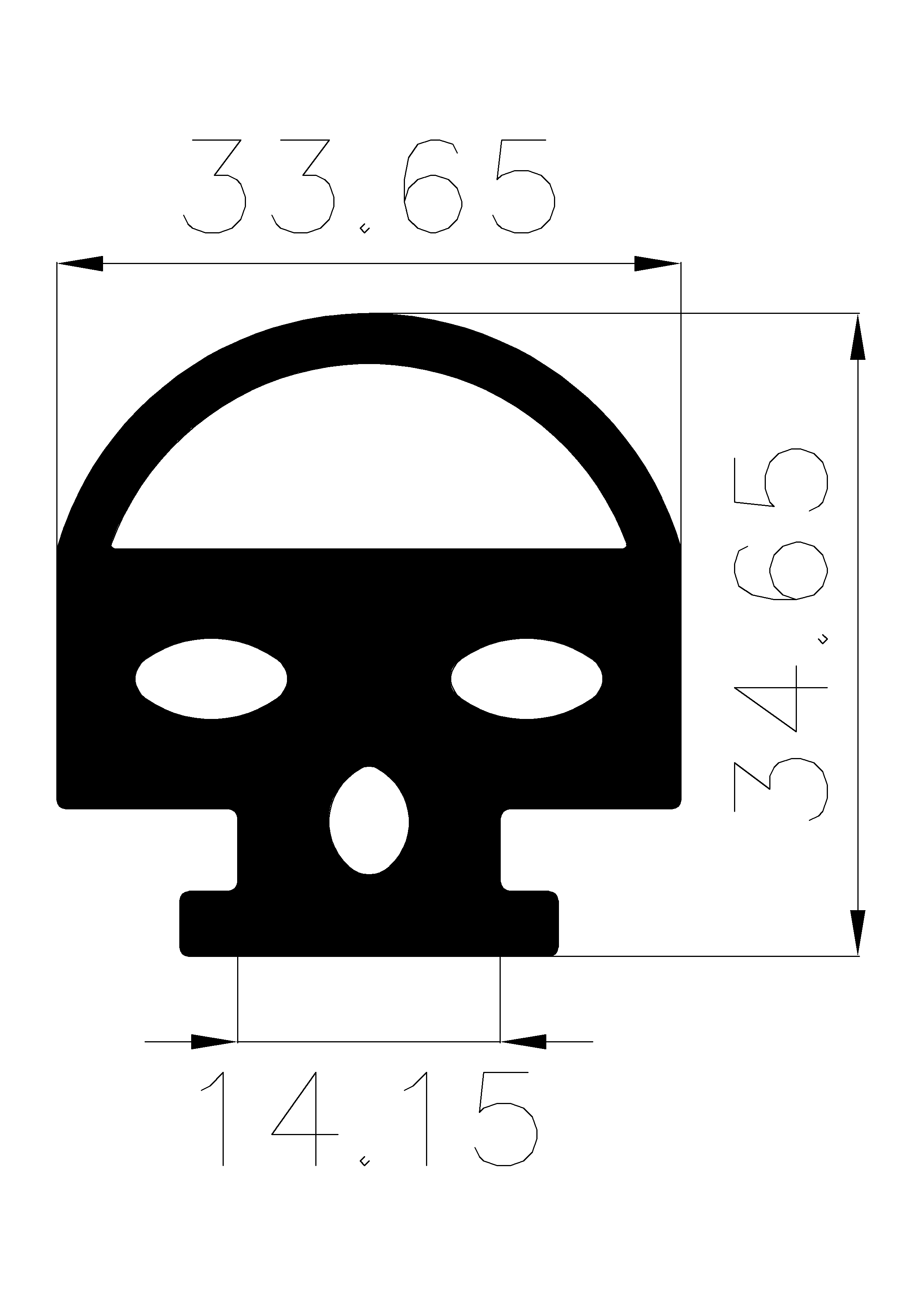 10370380KG - EPDM rubber profiles - Semi-circle, D-profiles 10370380KG - EPDM rubber profiles - Semi-circle, D-profiles
