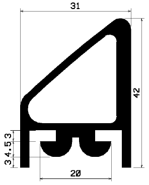 RT 0275 - EPDM rubber profiles - Sliding door – finger-guard profiles RT 0275 - EPDM rubber profiles - Sliding door – finger-guard profiles