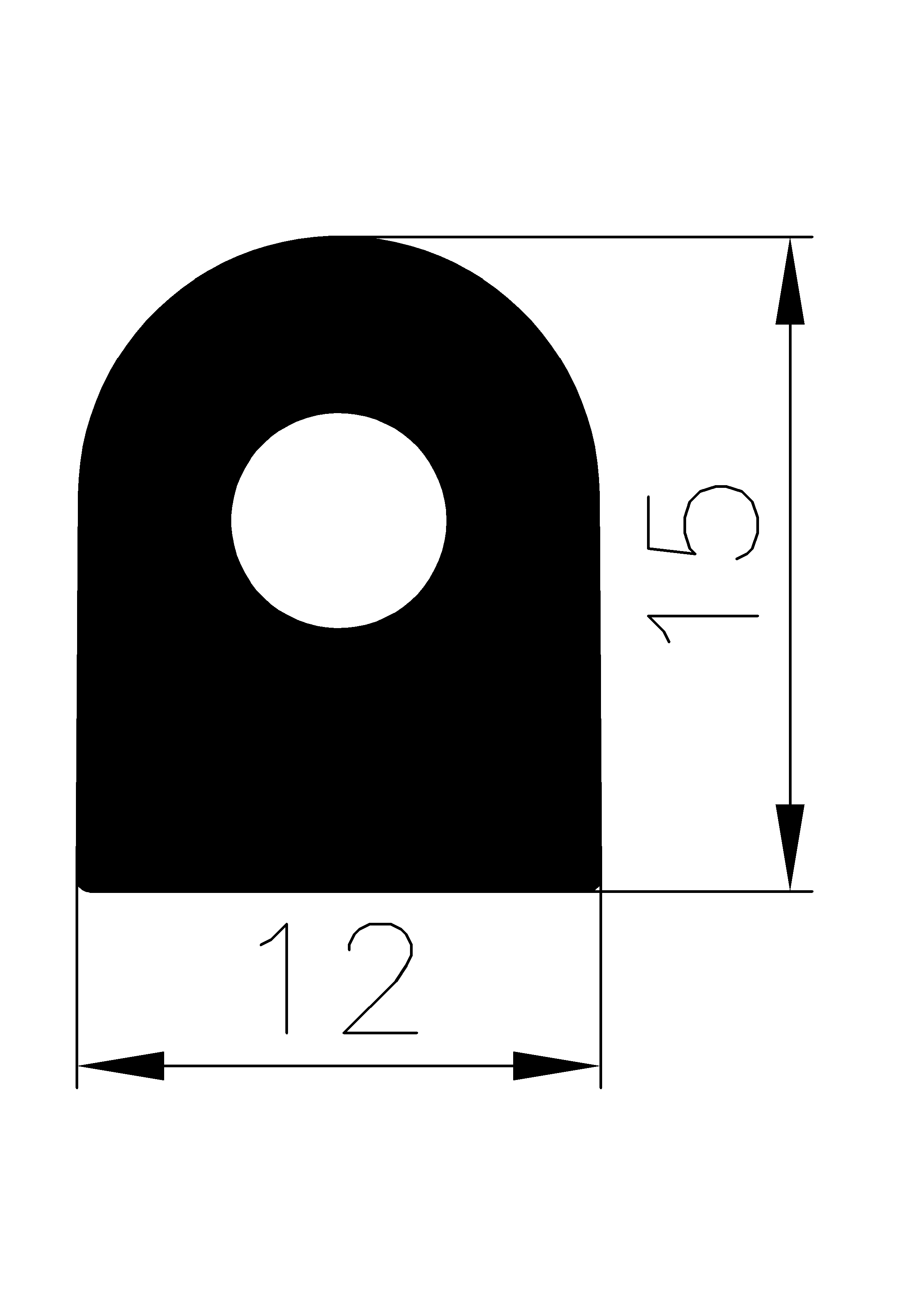 12440360KG - EPDM rubber profiles - Semi-circle, D-profiles 12440360KG - EPDM rubber profiles - Semi-circle, D-profiles