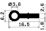 FN 1354 - EPDM profiles - Flag or 'P' profiles FN 1354 - EPDM profiles - Flag or 'P' profiles