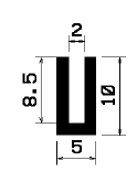 - TU1- 1363 1B= 100 m - rubber profiles - U shape profiles - TU1- 1363 1B= 100 m - rubber profiles - U shape profiles