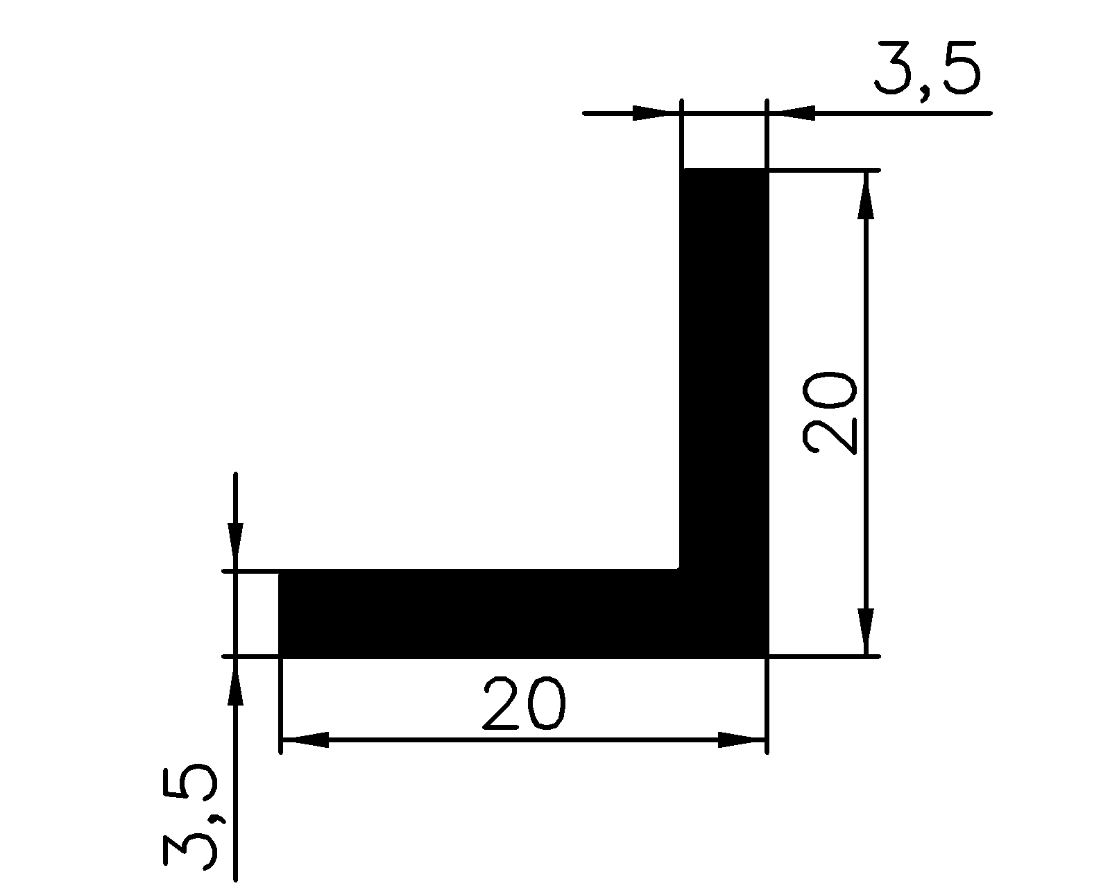 13070370KG - rubber profiles - Angle shape profiles 13070370KG - rubber profiles - Angle shape profiles