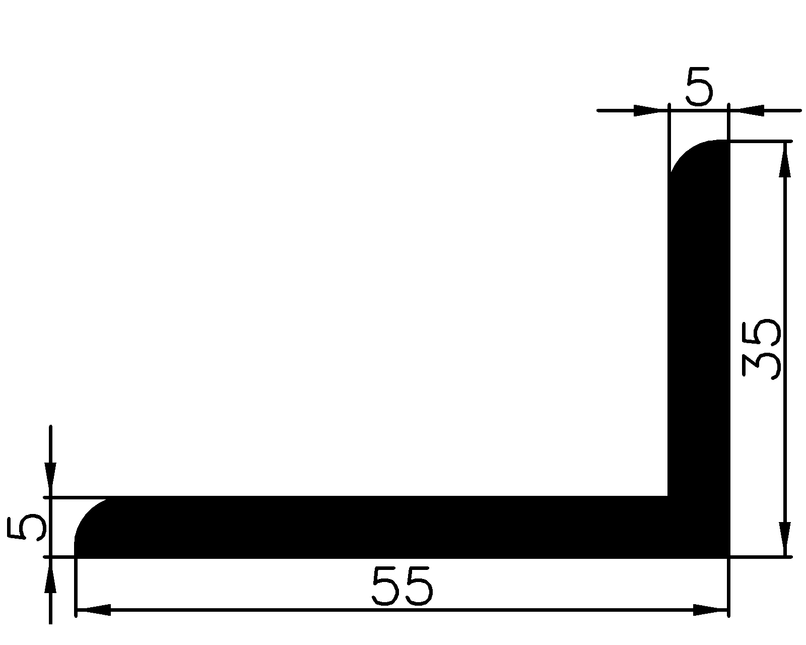 13080365KG - rubber profiles - Angle shape profiles 13080365KG - rubber profiles - Angle shape profiles