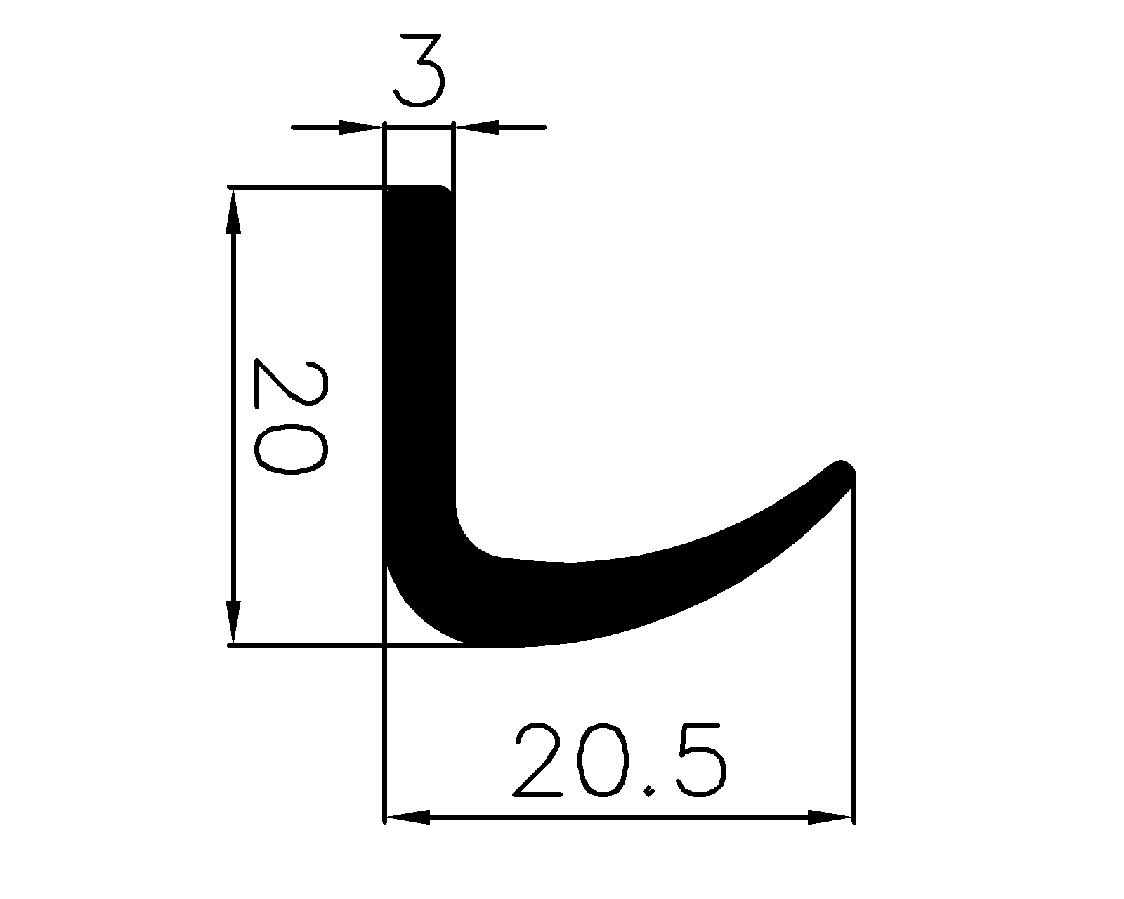 13510365KG - rubber profiles - Angle shape profiles 13510365KG - rubber profiles - Angle shape profiles