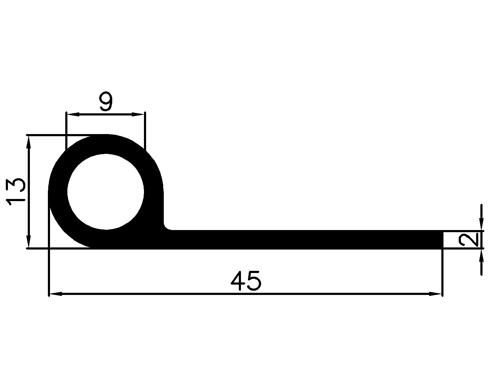 14590370KG - EPDM profiles - Flag or 'P' profiles 14590370KG - EPDM profiles - Flag or 'P' profiles