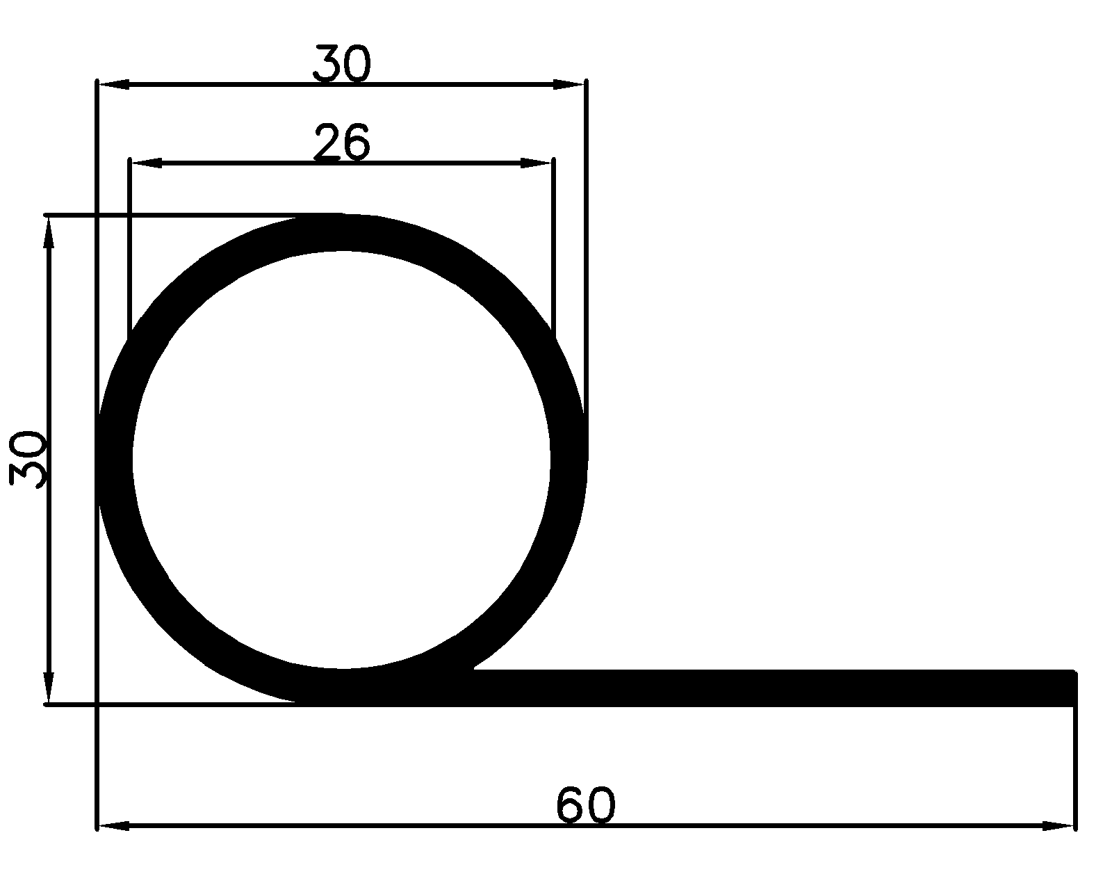 15320365KG - EPDM profiles - Flag or 'P' profiles 15320365KG - EPDM profiles - Flag or 'P' profiles
