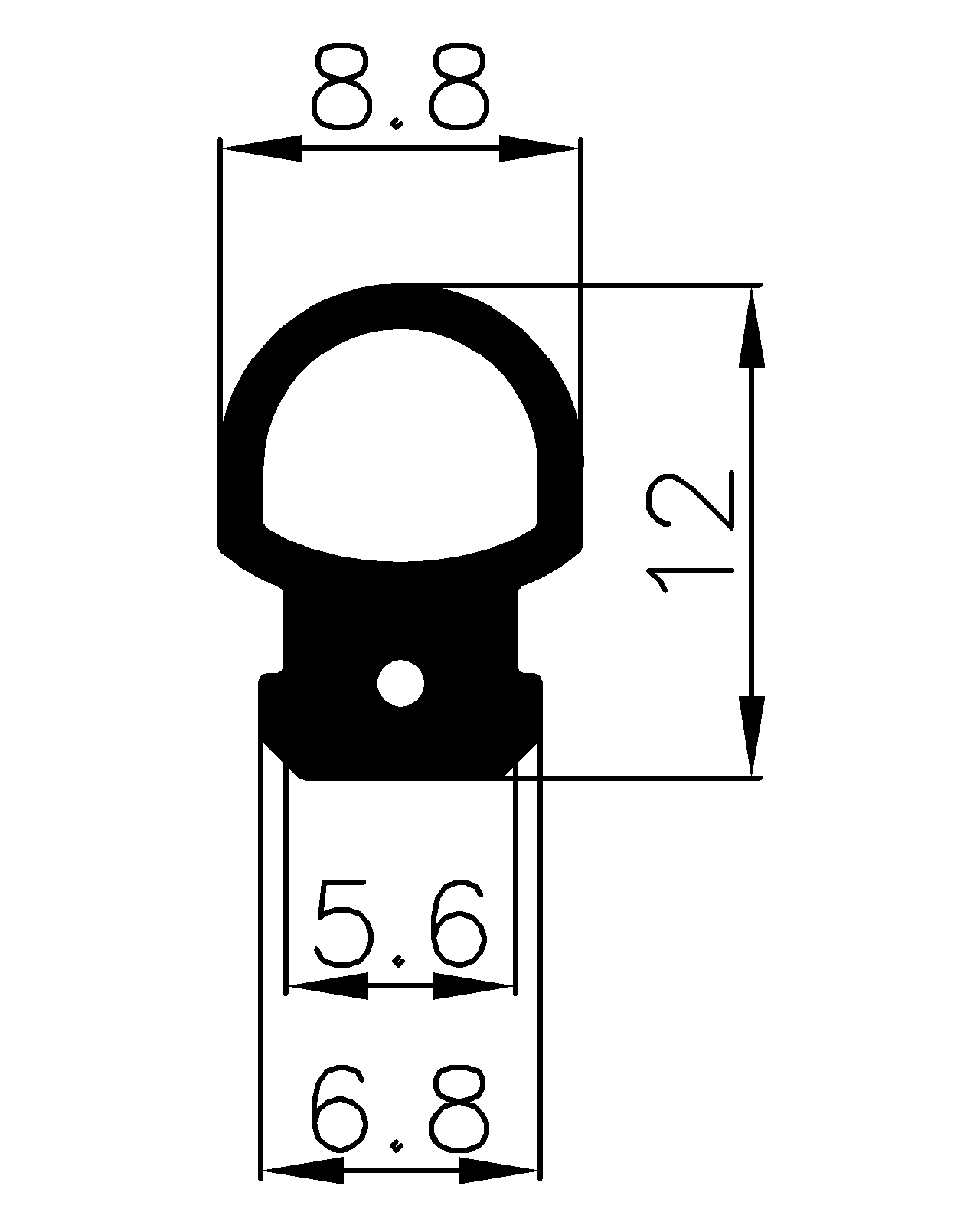 15920365KG - EPDM rubber profiles - Semi-circle, D-profiles 15920365KG - EPDM rubber profiles - Semi-circle, D-profiles