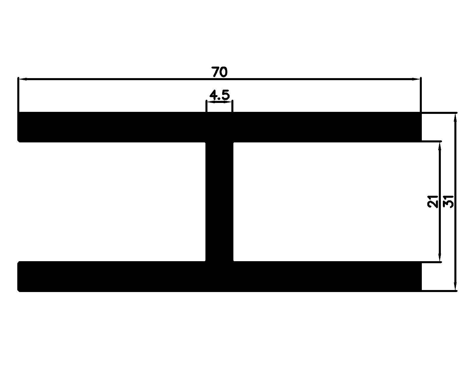 16430365KG - EPDM profiles - H-profiles 16430365KG - EPDM profiles - H-profiles