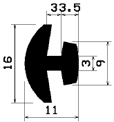 H - 0109 - EPDM profiles - H-profiles H - 0109 - EPDM profiles - H-profiles