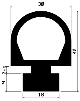RT 0621 - EPDM rubber profiles - Sliding door – finger-guard profiles RT 0621 - EPDM rubber profiles - Sliding door – finger-guard profiles