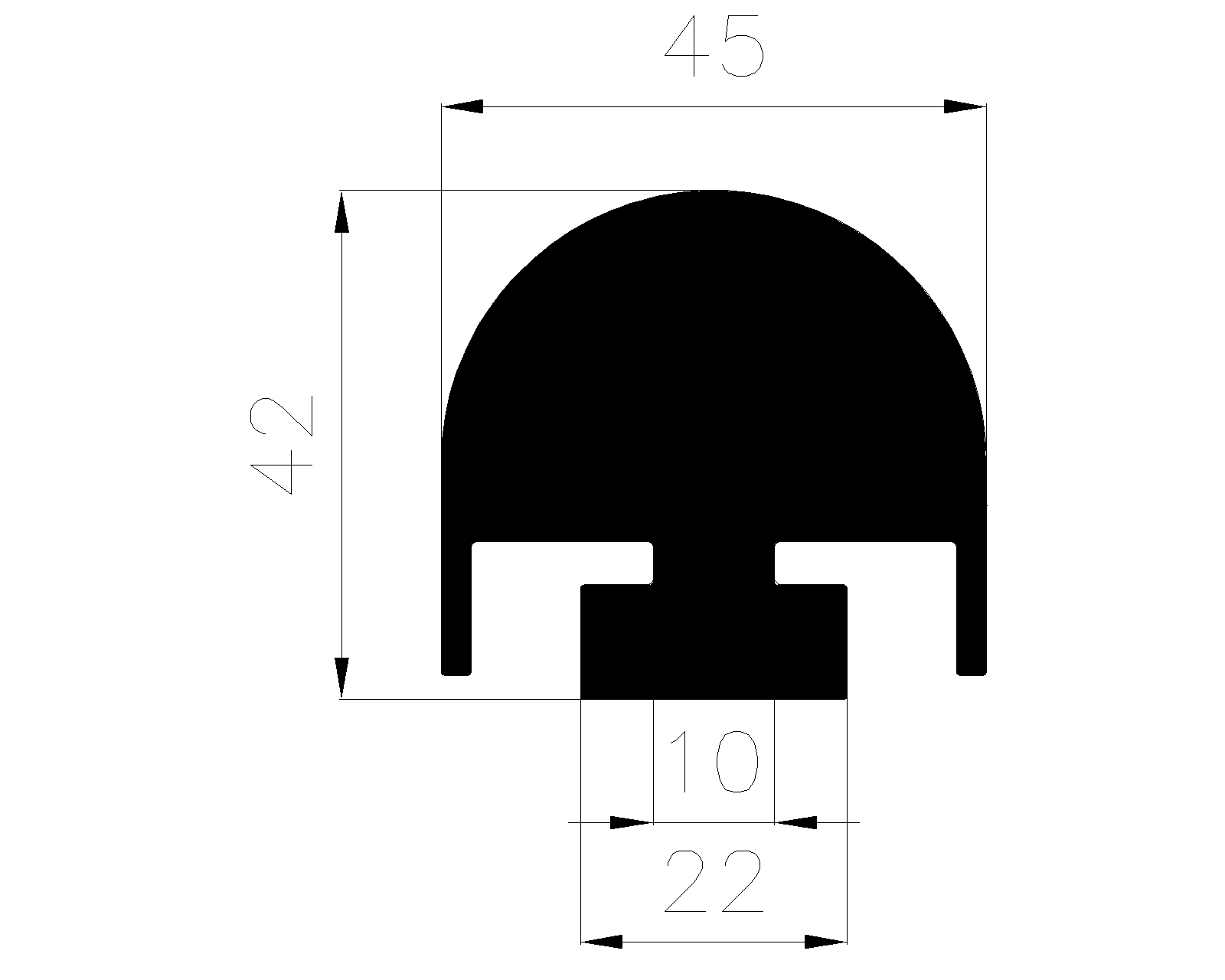 17810370KG - EPDM rubber profiles - Semi-circle, D-profiles 17810370KG - EPDM rubber profiles - Semi-circle, D-profiles