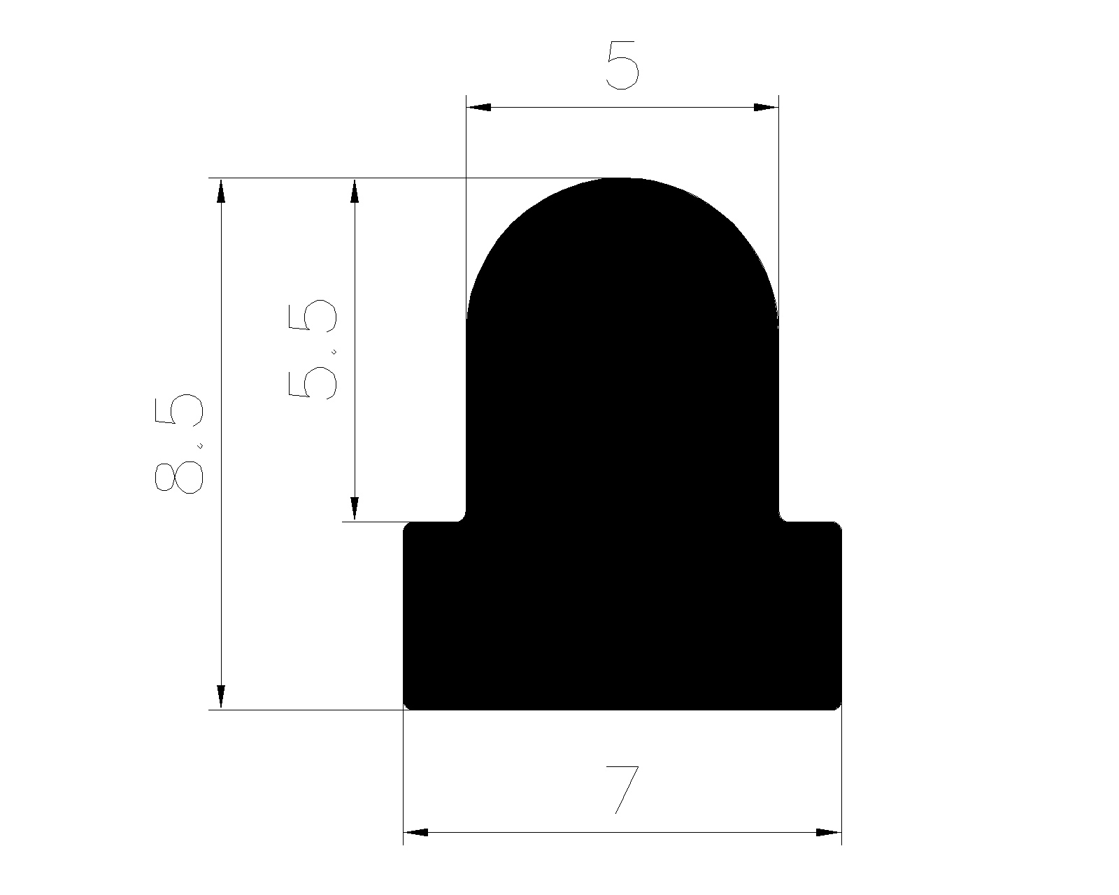 18120160KG - silicone rubber profiles - Cover and T-profiles 18120160KG - silicone rubber profiles - Cover and T-profiles