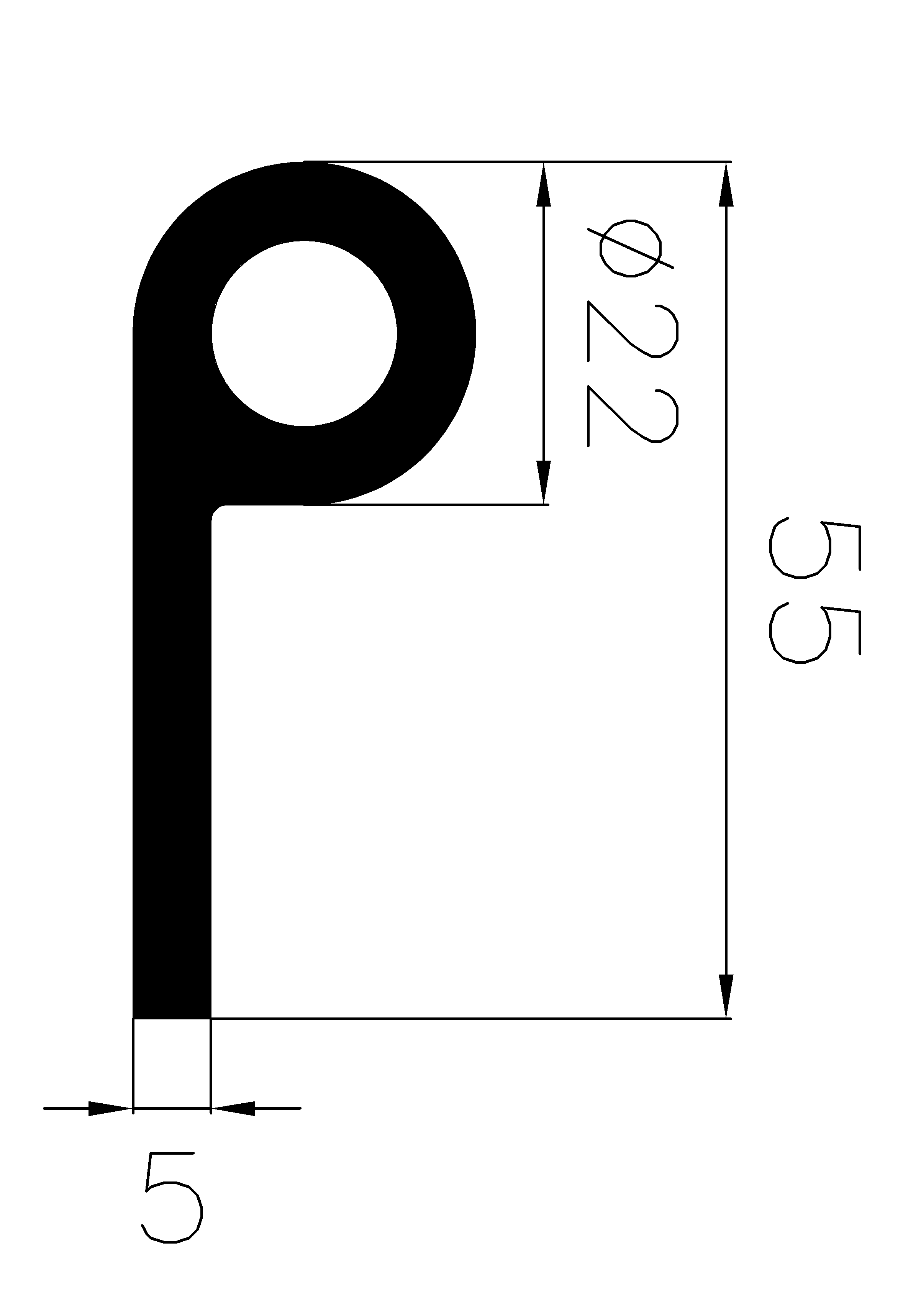 1900360KG - EPDM profiles - Flag or 'P' profiles 1900360KG - EPDM profiles - Flag or 'P' profiles