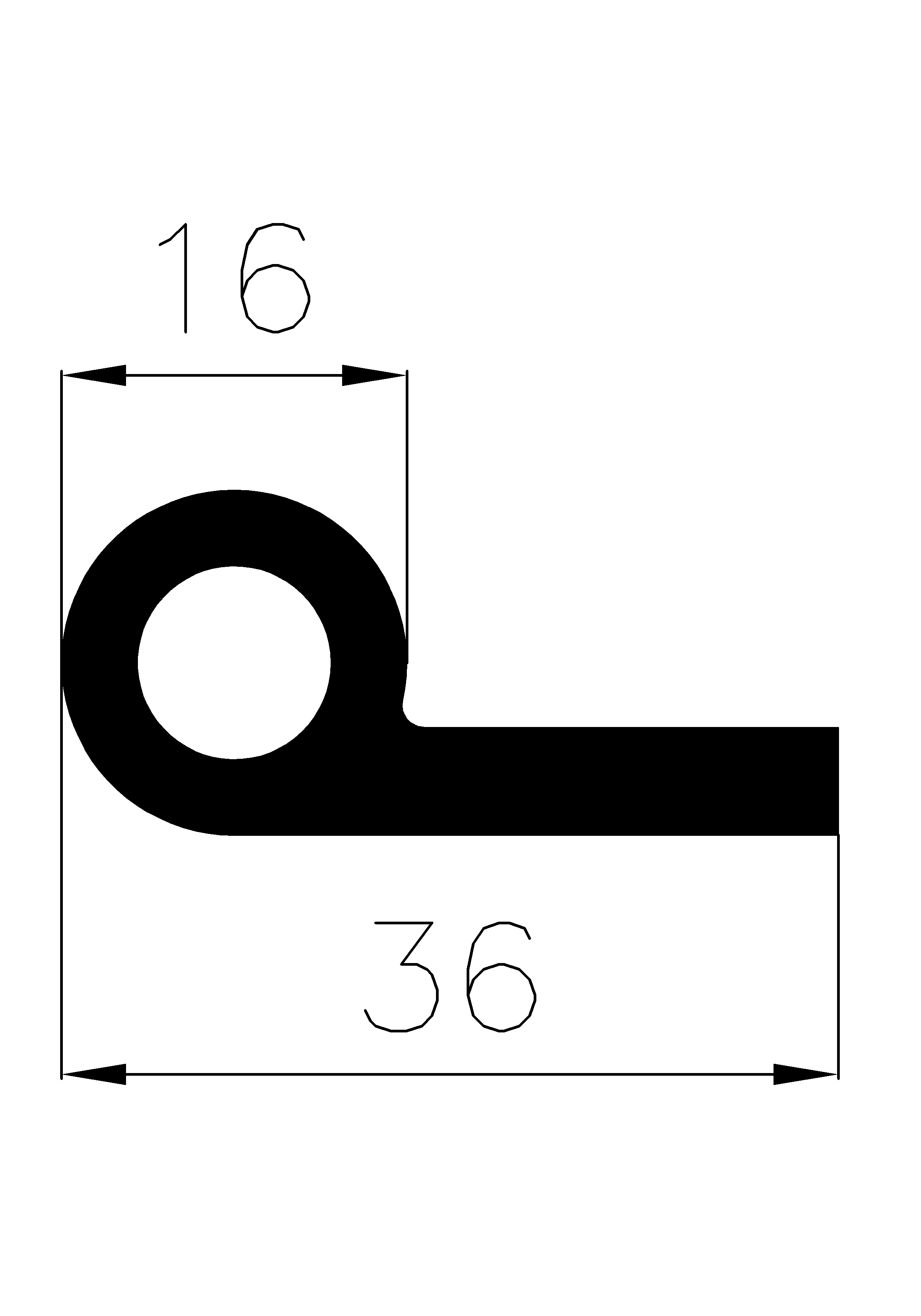 1910360KG - EPDM profiles - Flag or 'P' profiles 1910360KG - EPDM profiles - Flag or 'P' profiles