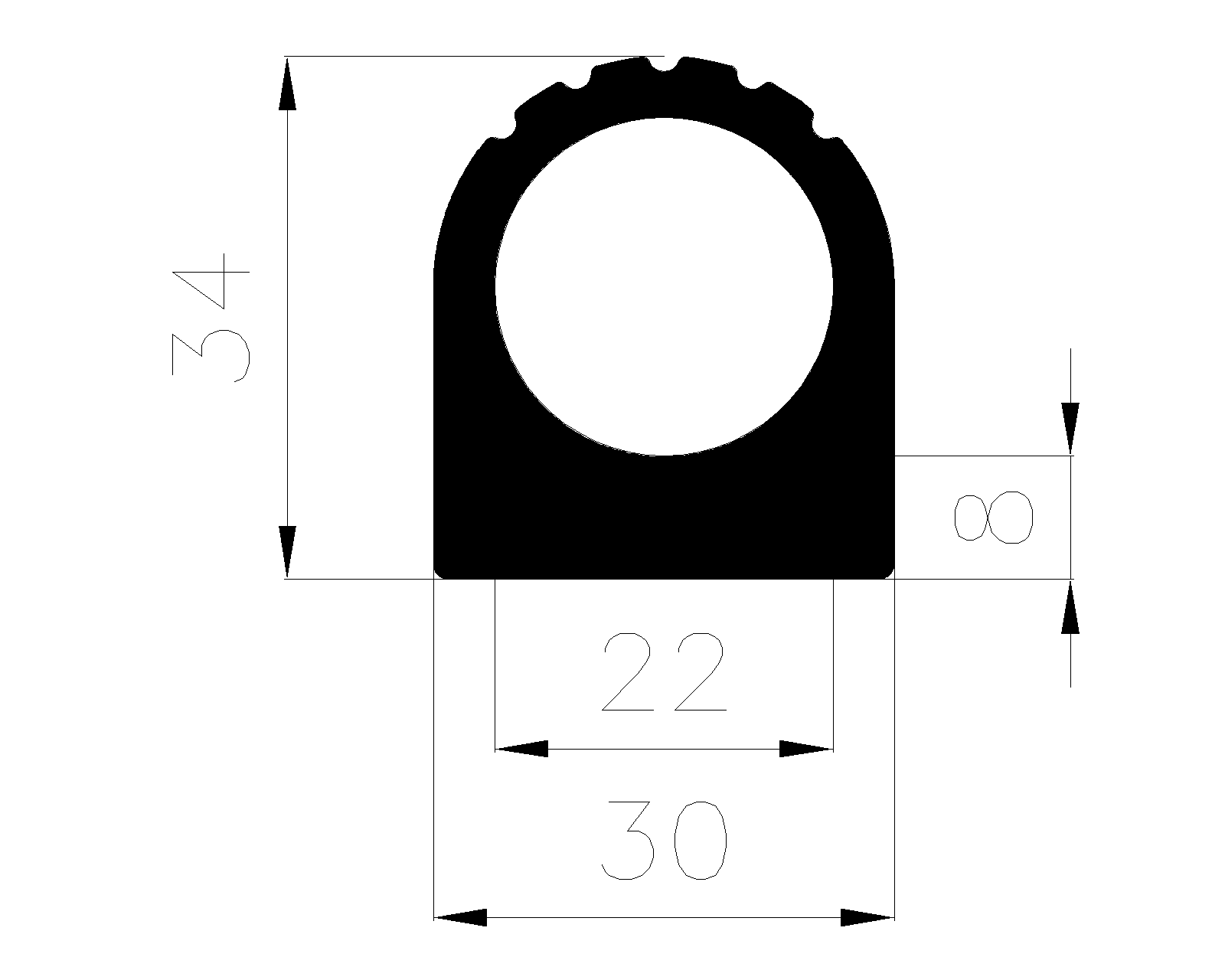 20140365KG - EPDM rubber profiles - Semi-circle, D-profiles 20140365KG - EPDM rubber profiles - Semi-circle, D-profiles