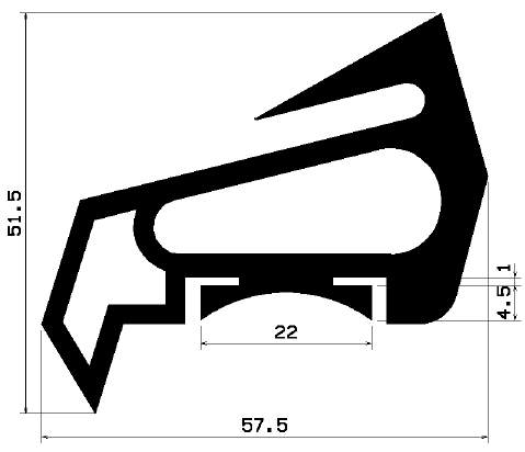 RT 0733 - EPDM rubber profiles - Sliding door – finger-guard profiles RT 0733 - EPDM rubber profiles - Sliding door – finger-guard profiles