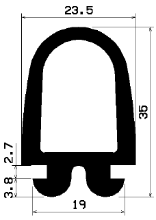 RT 0735 - EPDM rubber profiles - Sliding door – finger-guard profiles RT 0735 - EPDM rubber profiles - Sliding door – finger-guard profiles