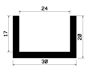 - TU1- 1393 1B= 25 m - rubber profiles - U shape profiles - TU1- 1393 1B= 25 m - rubber profiles - U shape profiles