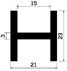 H 0803 - EPDM profiles - H-profiles H 0803 - EPDM profiles - H-profiles