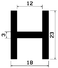 H 0804 - EPDM profiles - H-profiles H 0804 - EPDM profiles - H-profiles