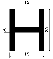 H 0535 - EPDM profiles - H-profiles H 0535 - EPDM profiles - H-profiles