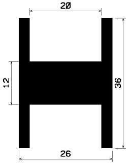 H 0502 - EPDM profiles - H-profiles H 0502 - EPDM profiles - H-profiles