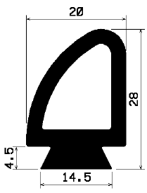 RT 0838 - EPDM rubber profiles - Sliding door – finger-guard profiles RT 0838 - EPDM rubber profiles - Sliding door – finger-guard profiles