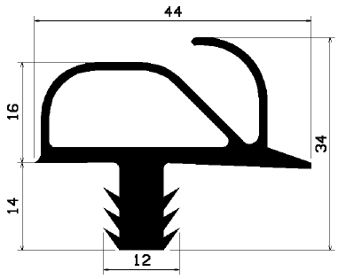 RT 0891 - EPDM rubber profiles - Sliding door – finger-guard profiles RT 0891 - EPDM rubber profiles - Sliding door – finger-guard profiles