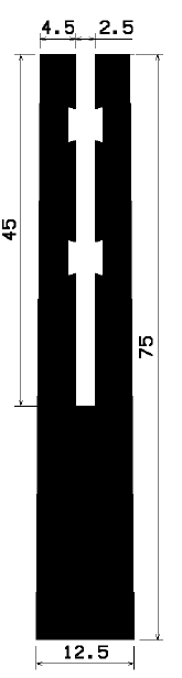 - TU1- 0909 1B= 25 m - rubber profiles - under 100 m - U shape profiles - TU1- 0909 1B= 25 m - rubber profiles - under 100 m - U shape profiles