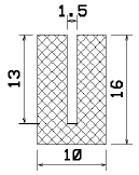 MZS - 25271 - sponge profiles - U shape profiles MZS - 25271 - sponge profiles - U shape profiles