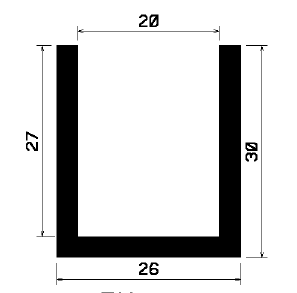 - TU1- 0971 1B= 25 m - rubber profiles - under 100 m - U shape profiles - TU1- 0971 1B= 25 m - rubber profiles - under 100 m - U shape profiles