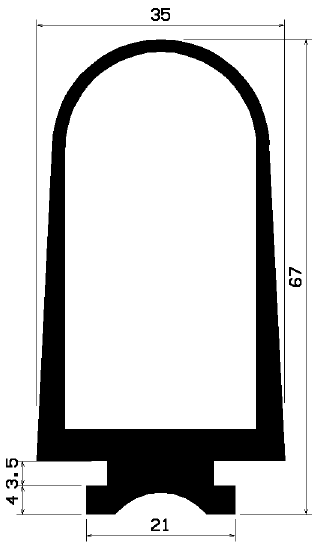 RT 0995 - EPDM rubber profiles - Sliding door – finger-guard profiles RT 0995 - EPDM rubber profiles - Sliding door – finger-guard profiles