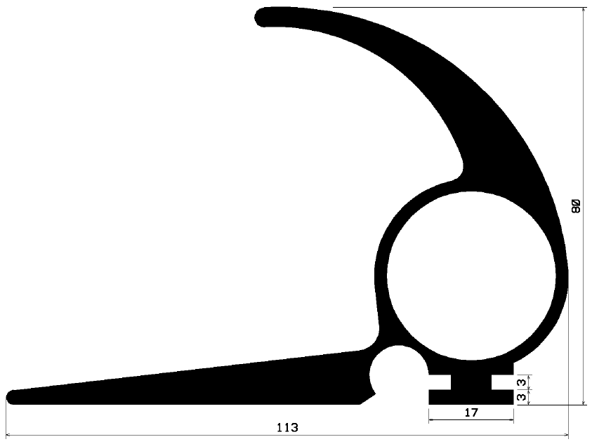 RT 1086 - EPDM rubber profiles - Sliding door – finger-guard profiles RT 1086 - EPDM rubber profiles - Sliding door – finger-guard profiles