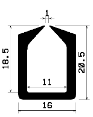 - TU1- 1075 1B= 100 m - rubber profiles - U shape profiles - TU1- 1075 1B= 100 m - rubber profiles - U shape profiles