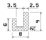 MZS 25340 - sponge profiles - U shape profiles MZS 25340 - sponge profiles - U shape profiles