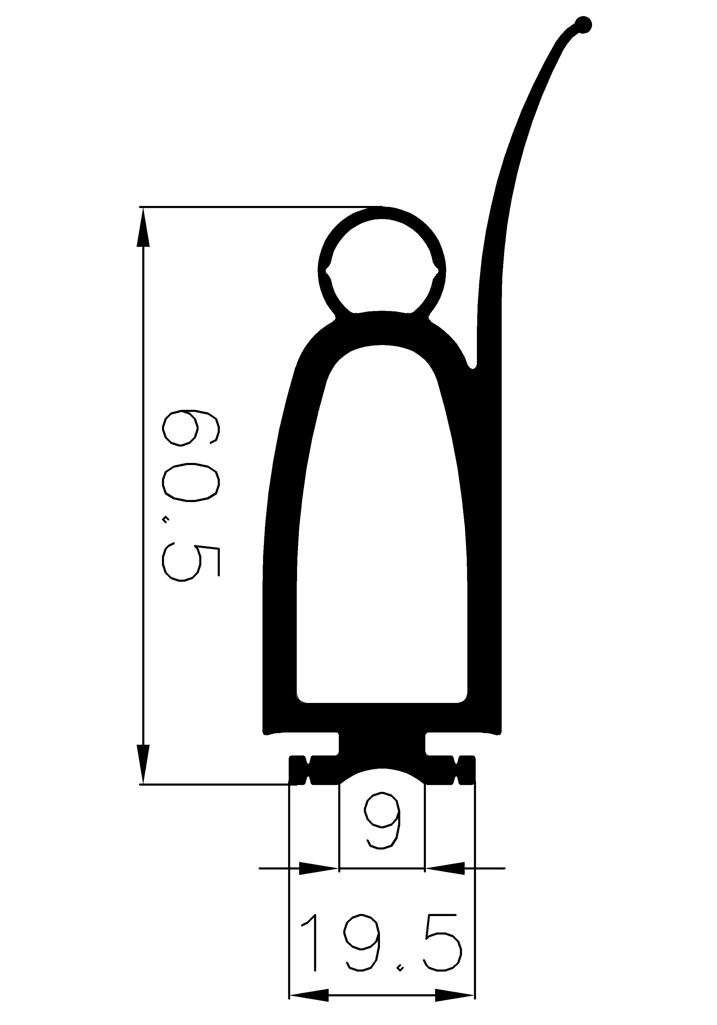 3970365KG - EPDM rubber profiles - Sliding door – finger-guard profiles 3970365KG - EPDM rubber profiles - Sliding door – finger-guard profiles