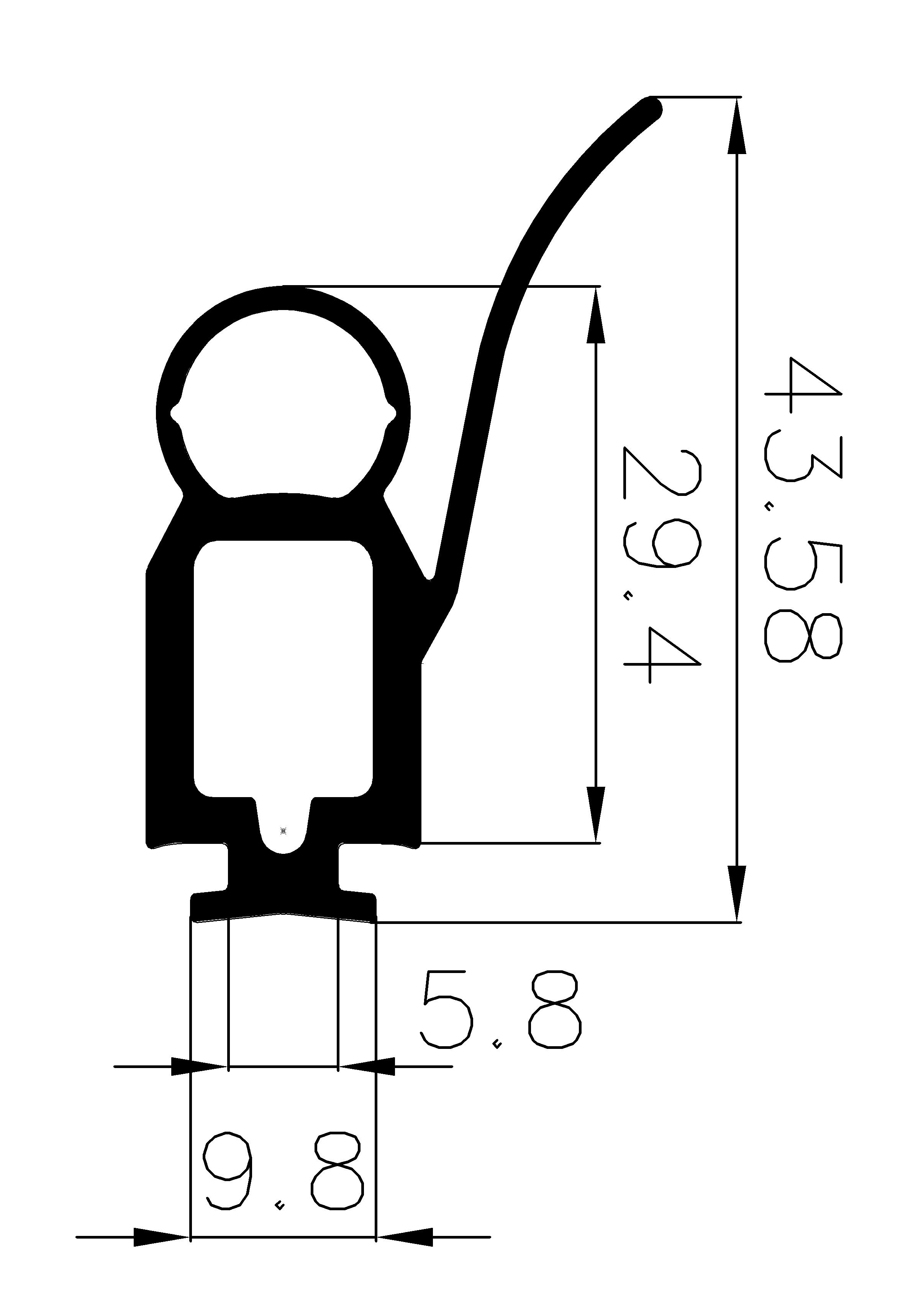 4000365KG - EPDM rubber profiles - Sliding door – finger-guard profiles 4000365KG - EPDM rubber profiles - Sliding door – finger-guard profiles