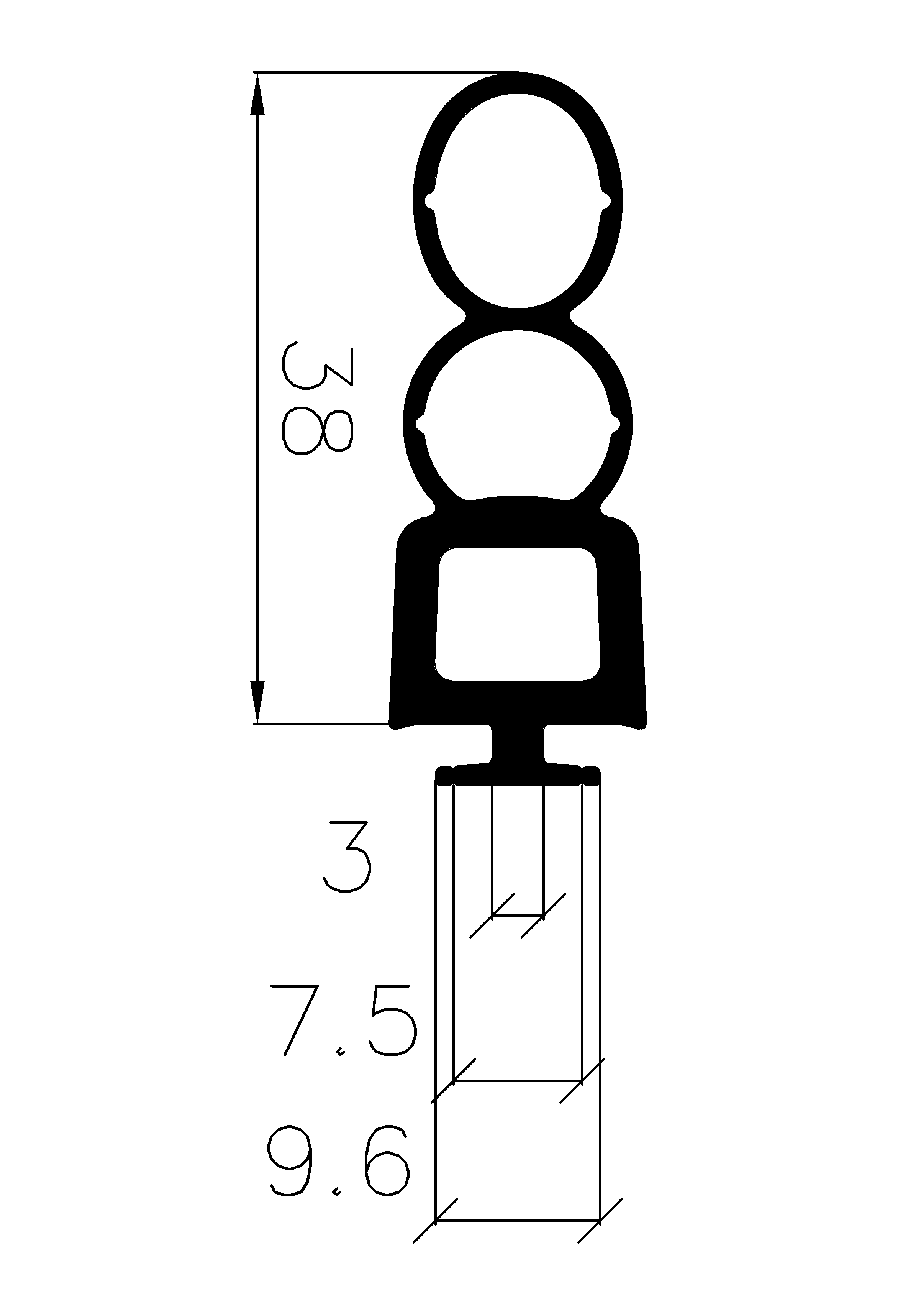 4030360KG - EPDM rubber profiles - Sliding door – finger-guard profiles 4030360KG - EPDM rubber profiles - Sliding door – finger-guard profiles