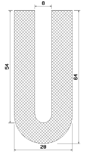 MZS 25392 - sponge profiles - U shape profiles MZS 25392 - sponge profiles - U shape profiles