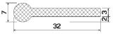 MZS 25398 - sponge profiles - Flag or 'P' profiles MZS 25398 - sponge profiles - Flag or 'P' profiles