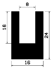- TU1- 1281 1B= 25 m - rubber profiles - under 100 m - U shape profiles - TU1- 1281 1B= 25 m - rubber profiles - under 100 m - U shape profiles