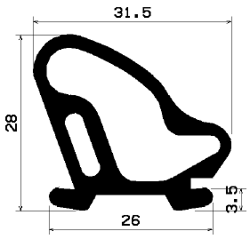 RT 1425 - EPDM rubber profiles - Sliding door – finger-guard profiles RT 1425 - EPDM rubber profiles - Sliding door – finger-guard profiles
