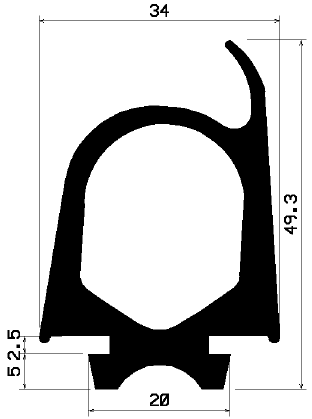 RT 1502 - EPDM rubber profiles - Sliding door – finger-guard profiles RT 1502 - EPDM rubber profiles - Sliding door – finger-guard profiles