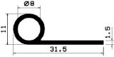 FN 1604 - EPDM profiles - Flag or 'P' profiles FN 1604 - EPDM profiles - Flag or 'P' profiles